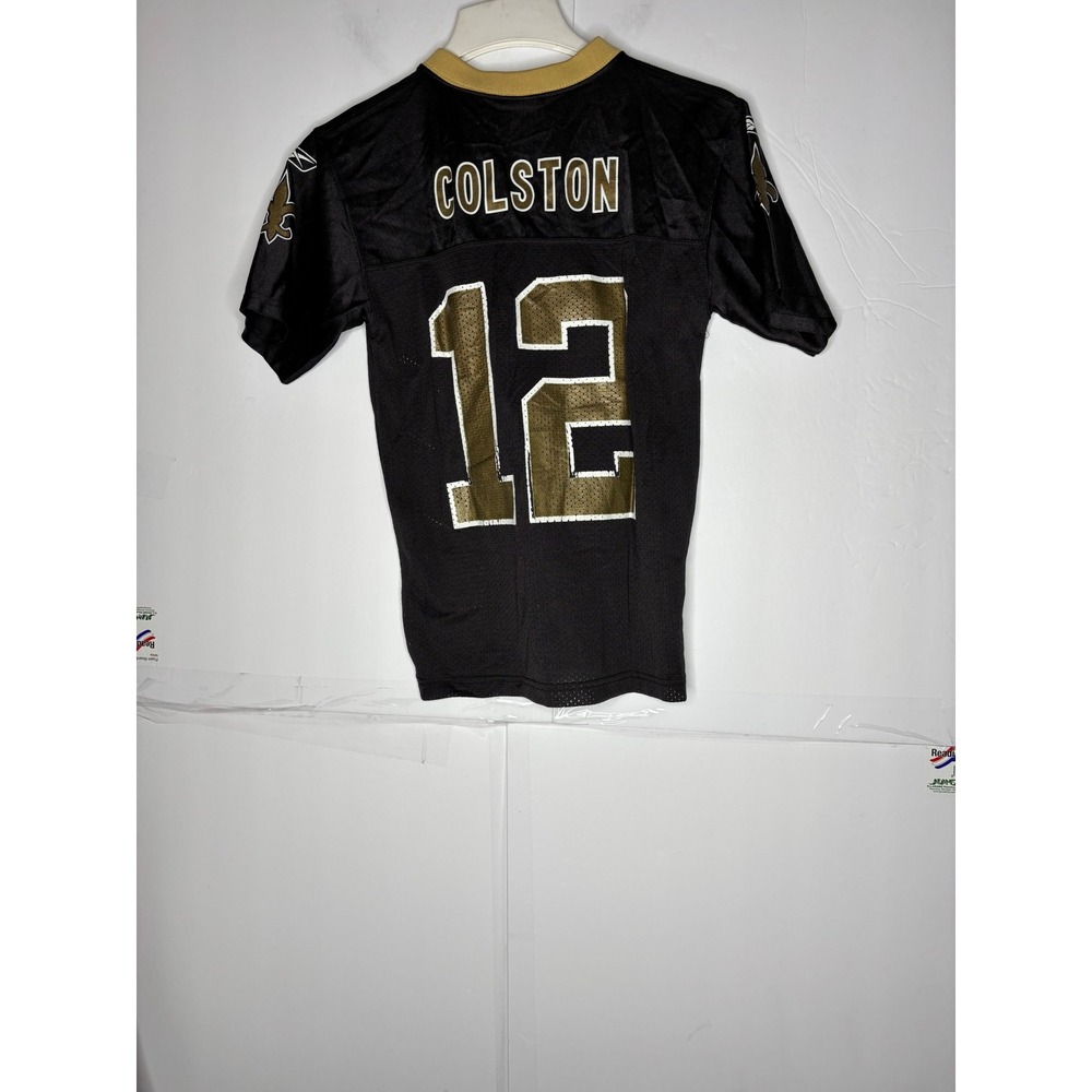 Reebok New Orleans Saints Marques Colston 12 Jersey Black Gold Youth M 10-12